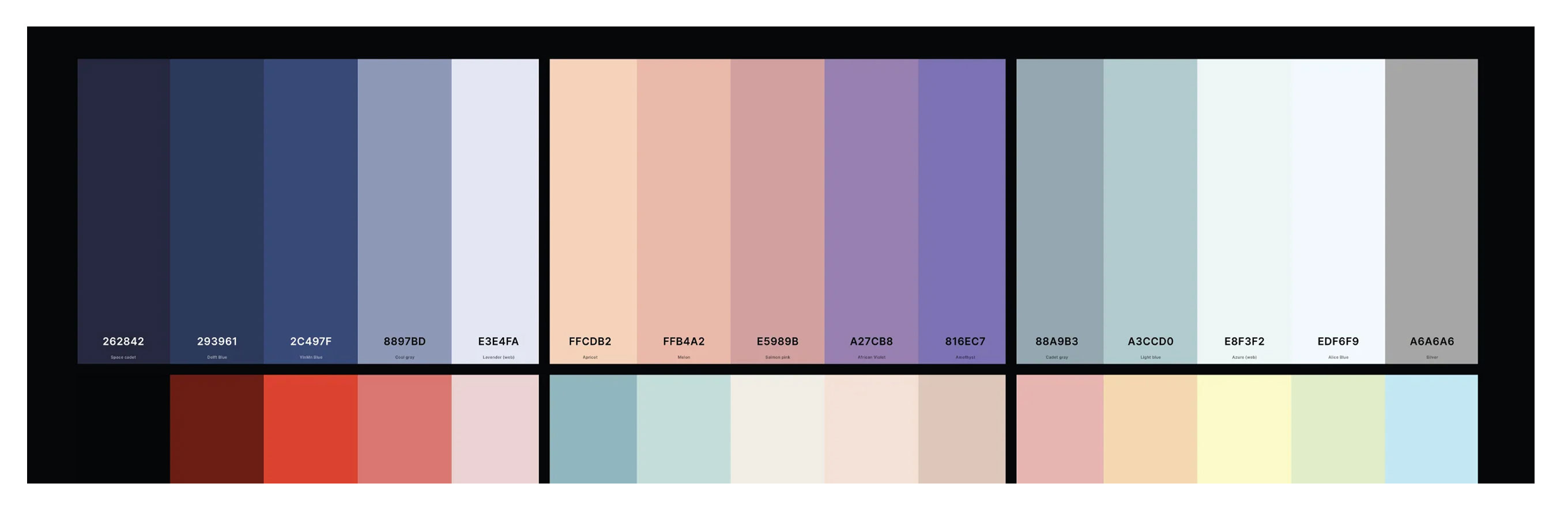 limited color palette example for clean design