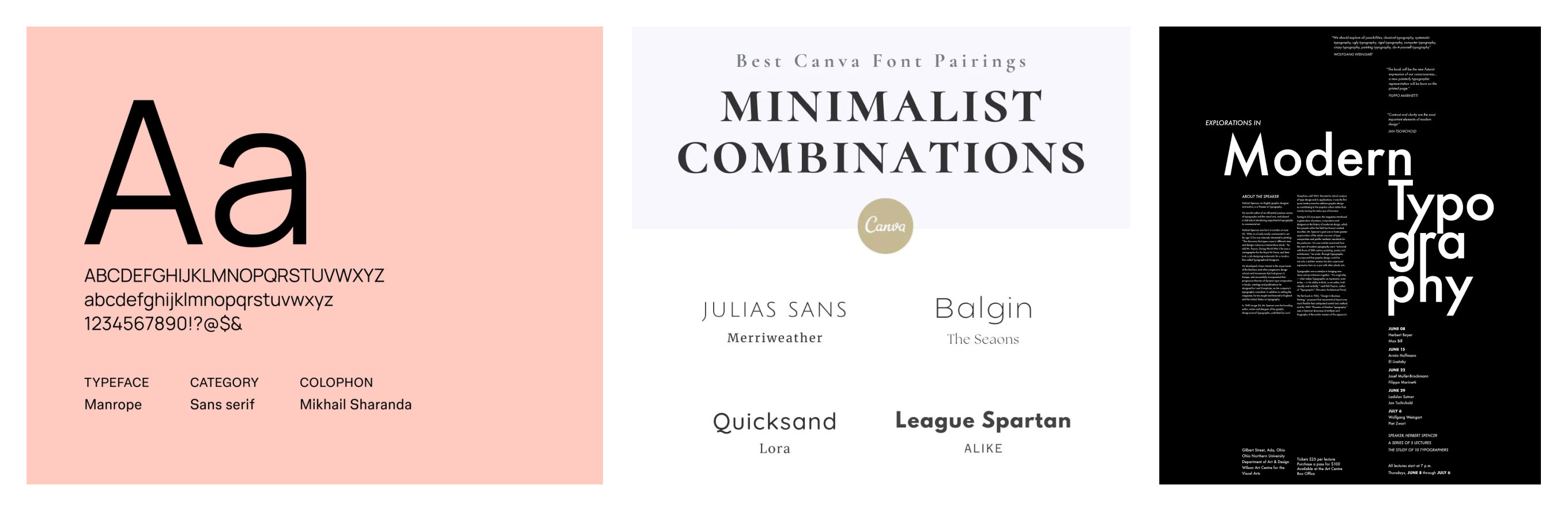 simple fonts example showing clean typography