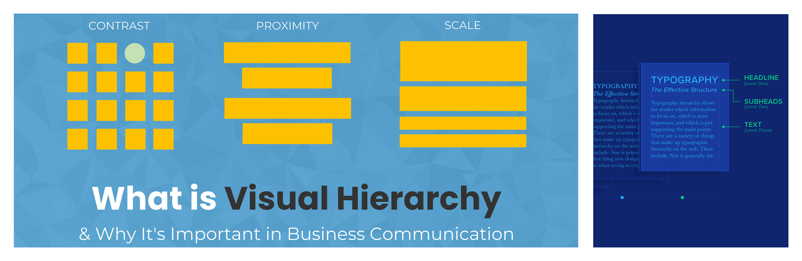 clear hierarchy example using size and placement